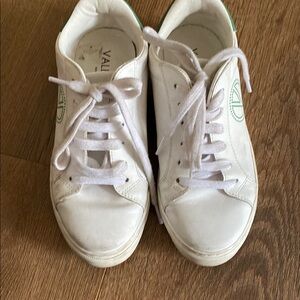 Valentino White and Green Casual Sneakers
